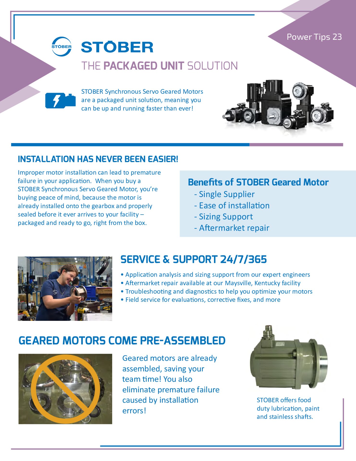 Flyer Servo Geared Motors Packaged Unit