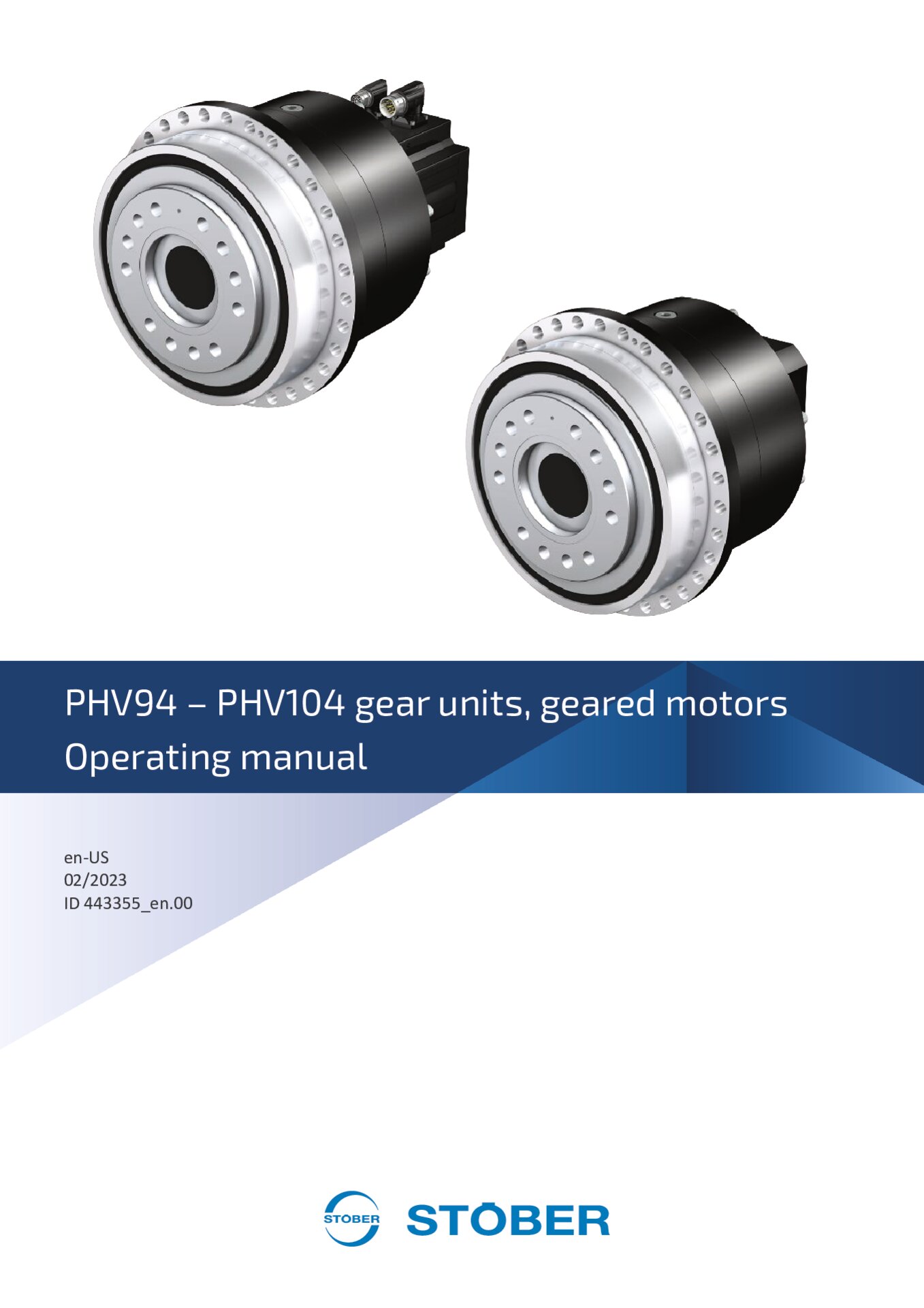 Operating manual PHV94-PHV104 gear units geared motors