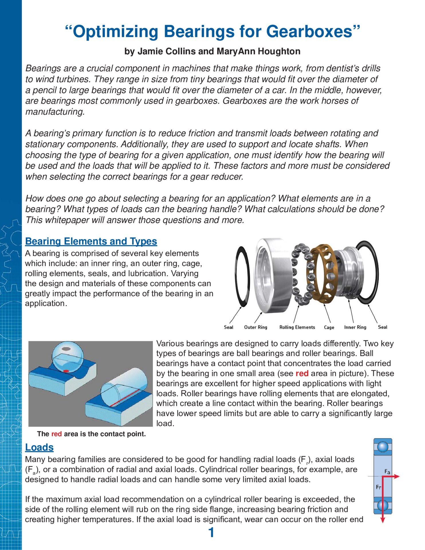 Flyer Optimizing Bearings for Gearboxes