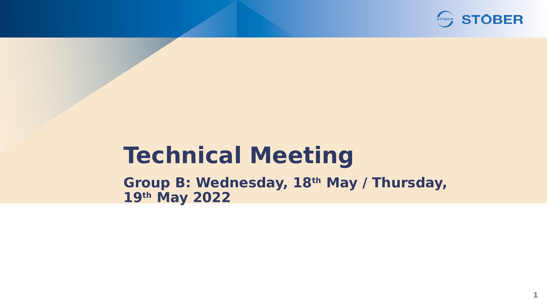 PP Technical Meeting 2022 Welcome and Agenda Group B