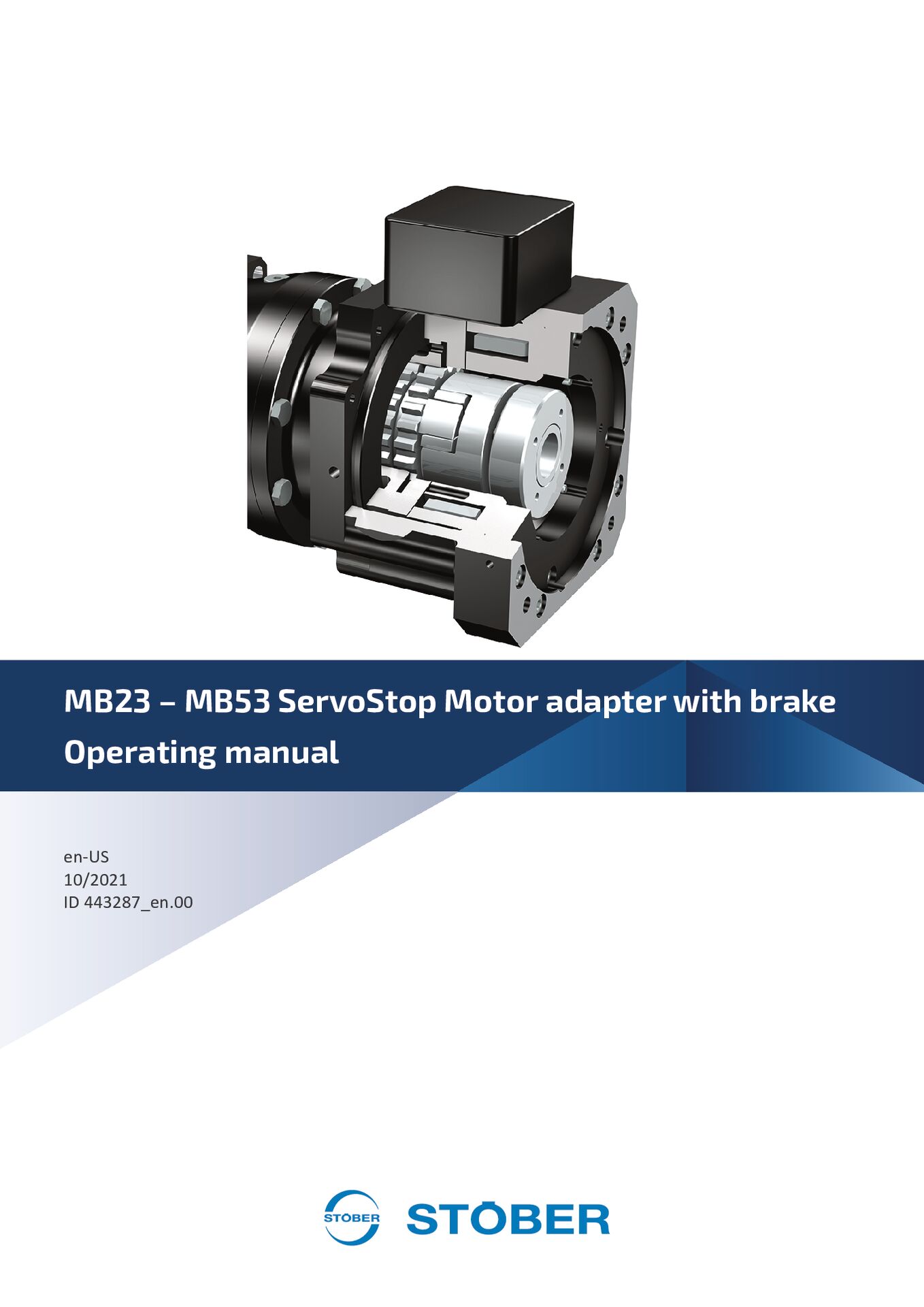 Operating manual MB23 - MB53 ServoStop Motor adapter with brake