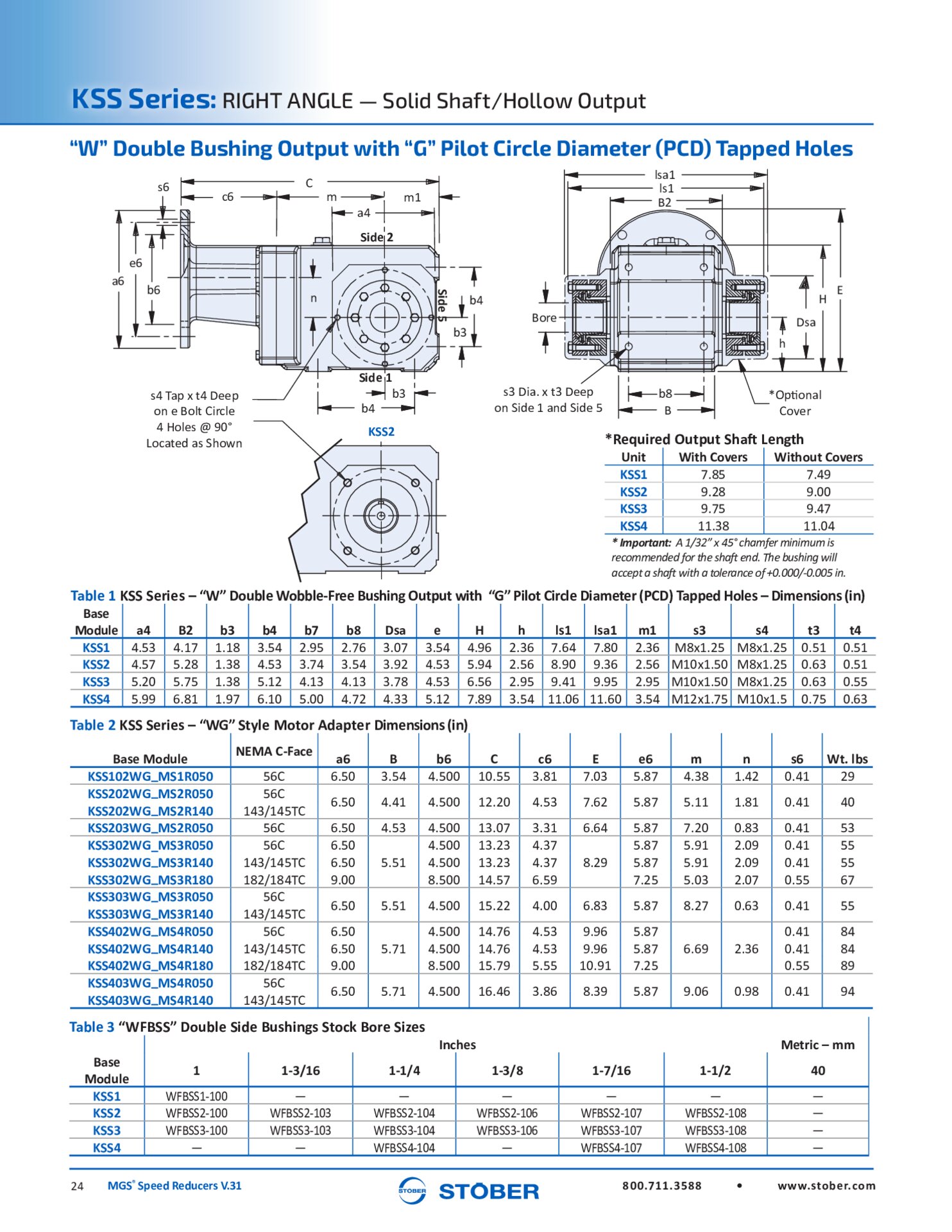 MGS Speed Reducers KSS Dimensions