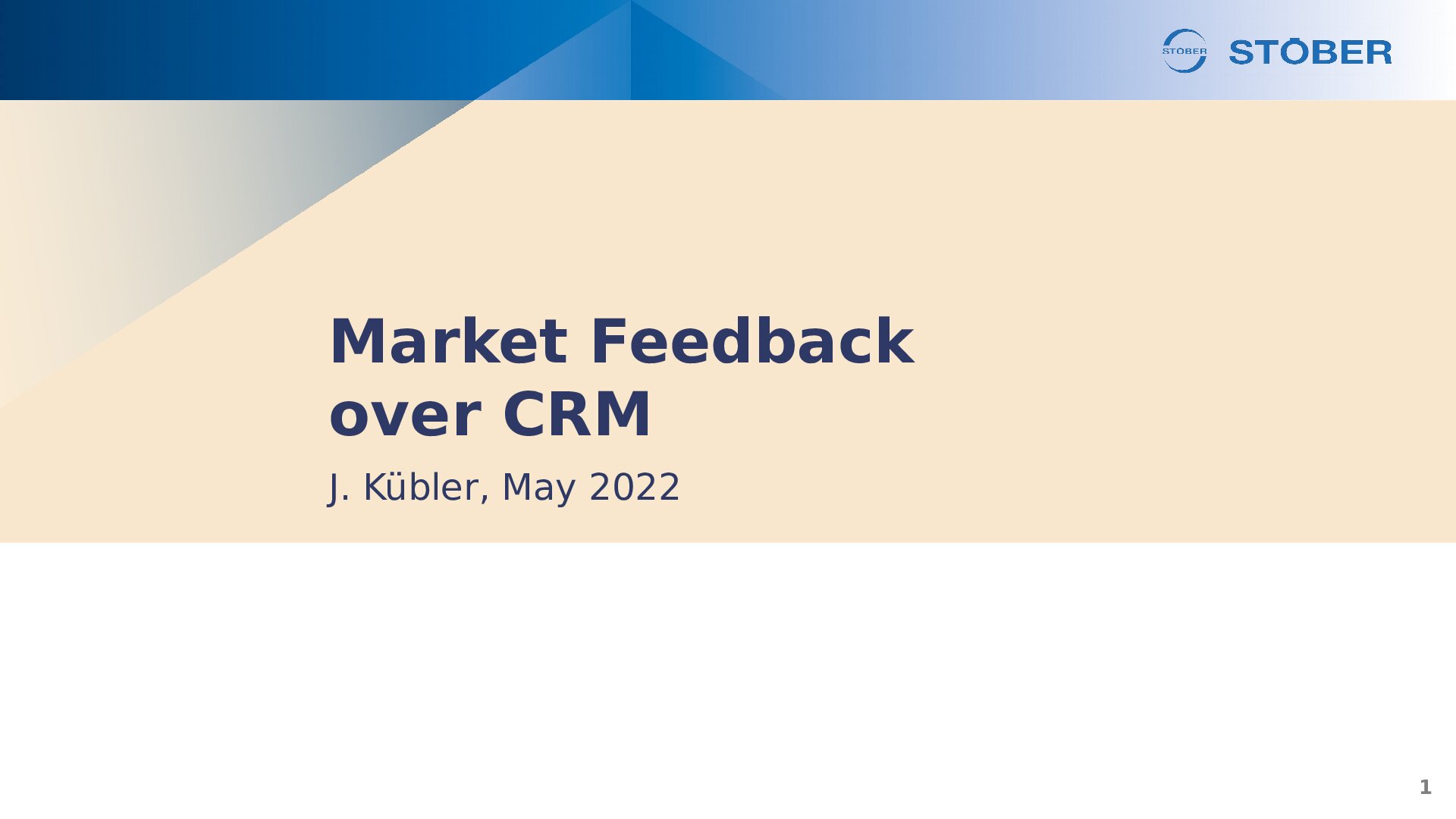 PP Technical Meeting 2022 Market Feedback over CRM