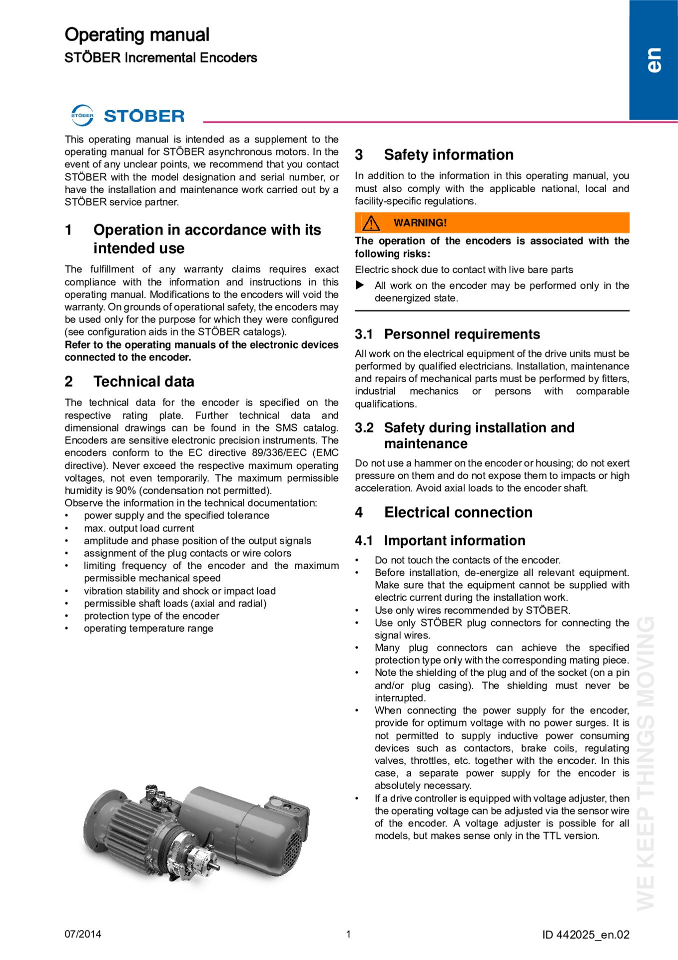 Operating instructions STÖBER Incremental Encoders