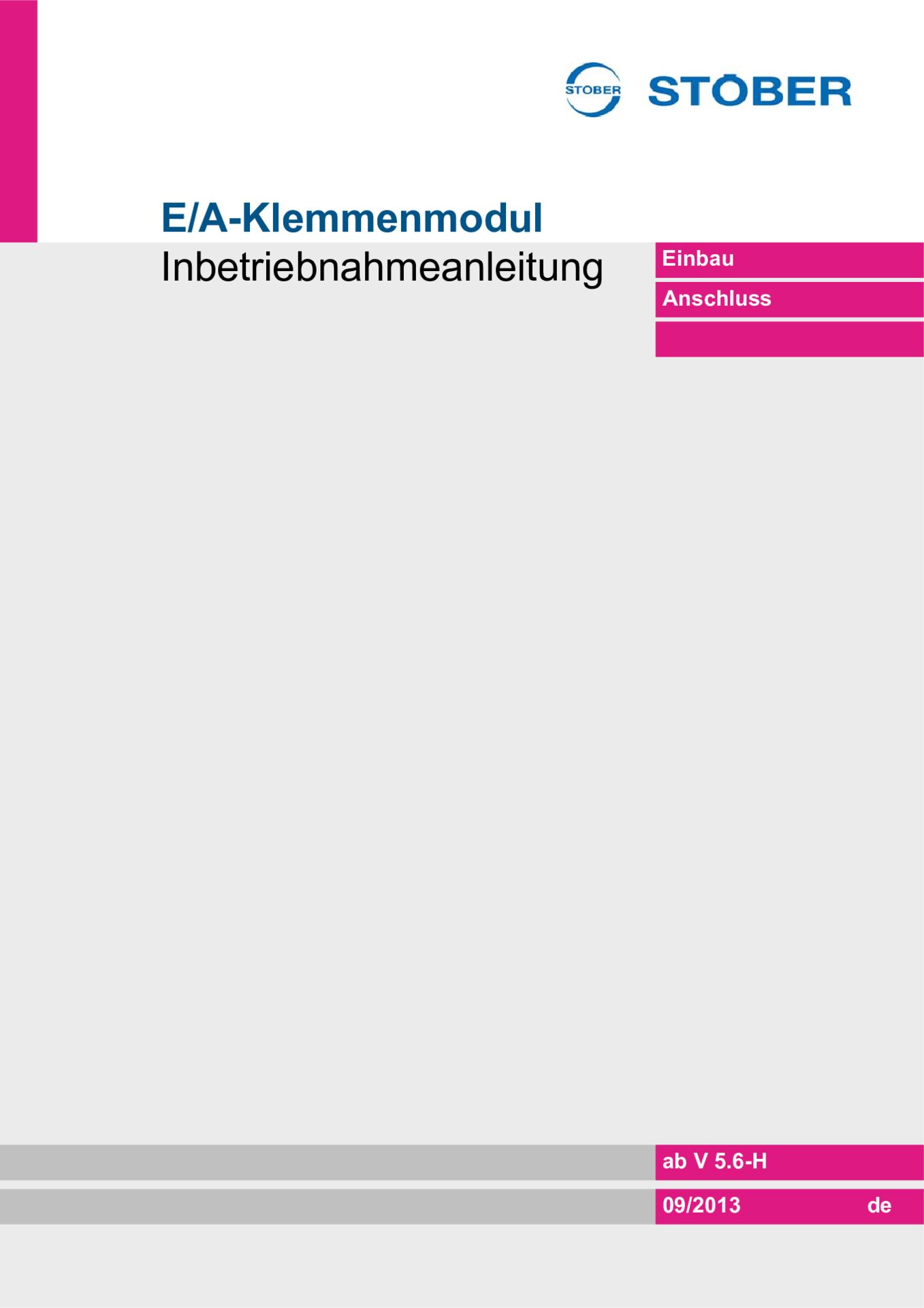 Inbetriebnahmeanleitung Klemmenmodul REA 5001 SEA 5001 und XEA 5001
