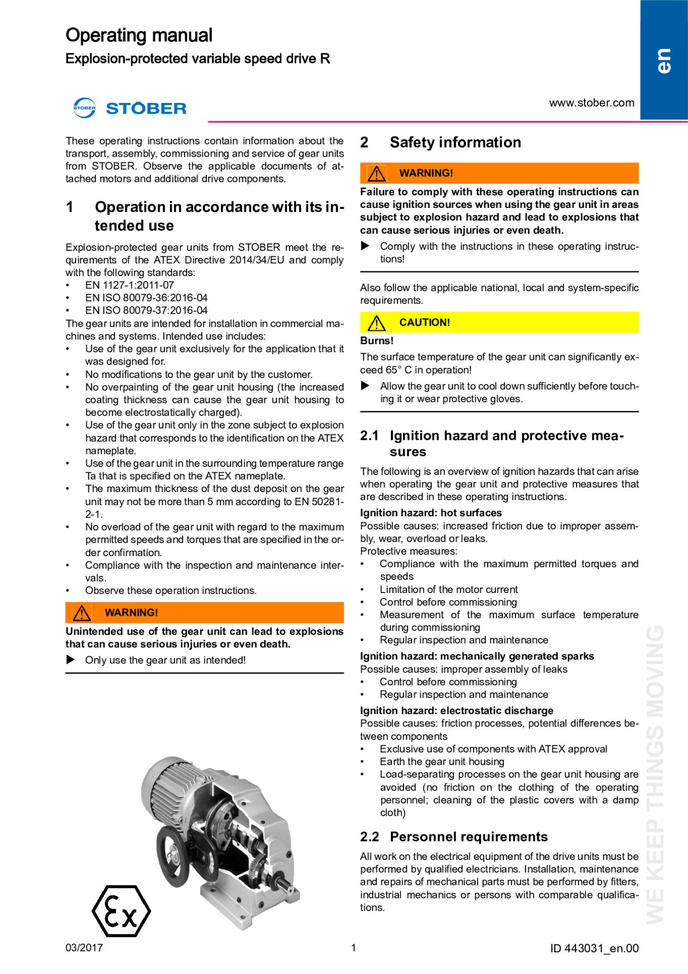 Operating instructions Explosion-protected (ATEX) variable speed drive RD11
