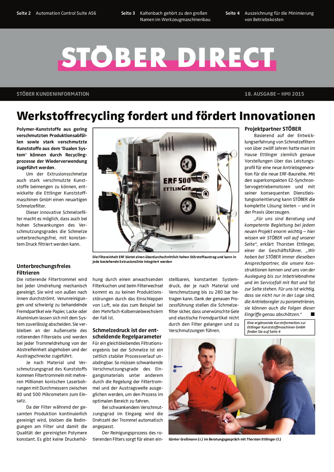 Kundenzeitung STOBER DIRECT 2015