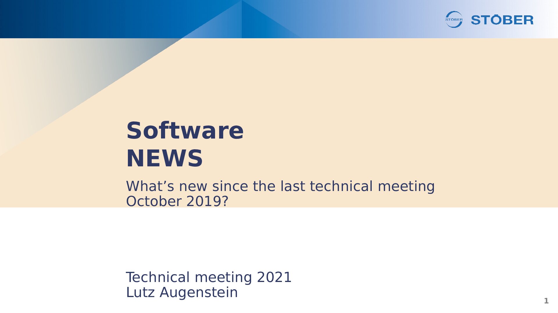 PP Technical Meeting Software News