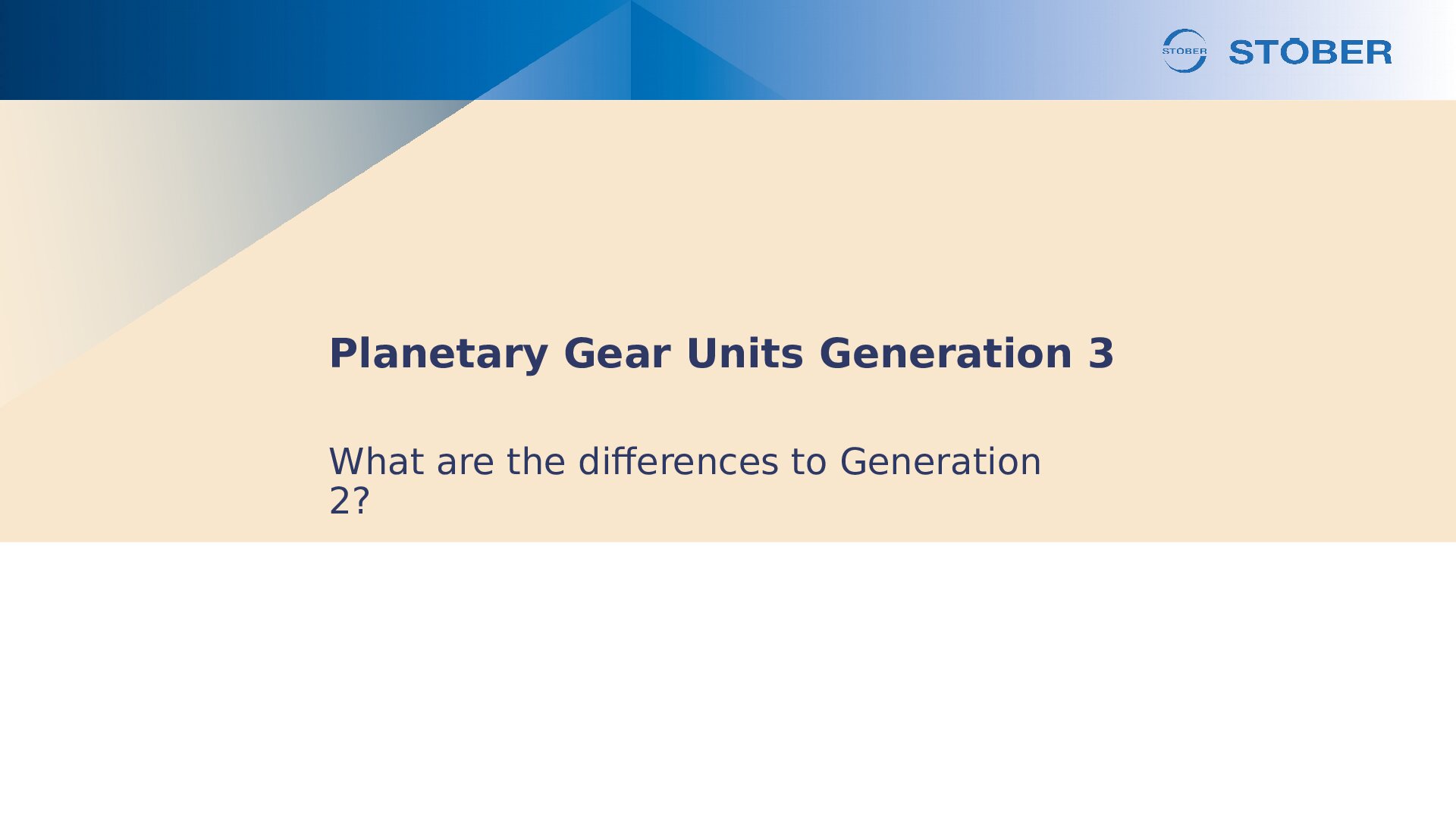Planetary Gear Units Generation 3