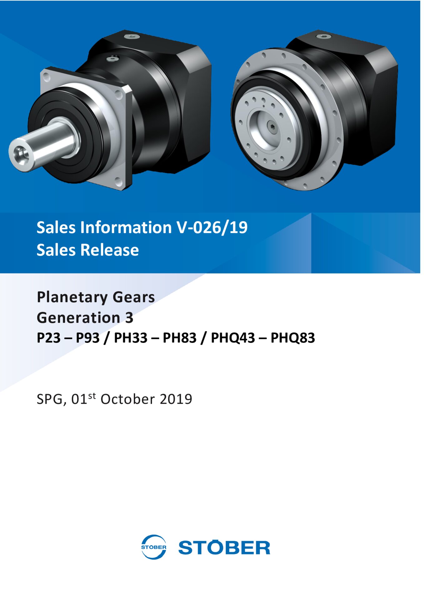 Sales Information Planetary Gear Units G3