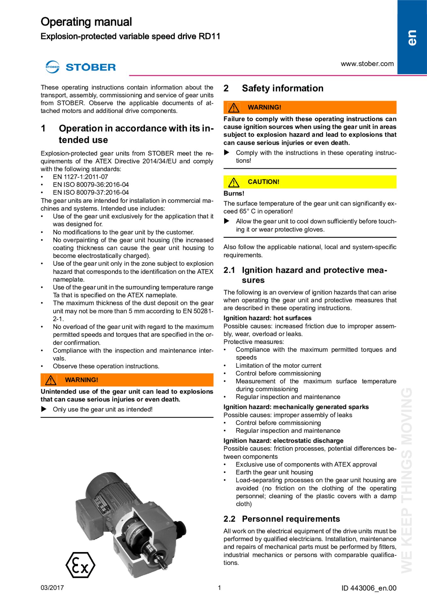 Istruzioni per l''uso Variatori antideflagrante (ATEX) RD11