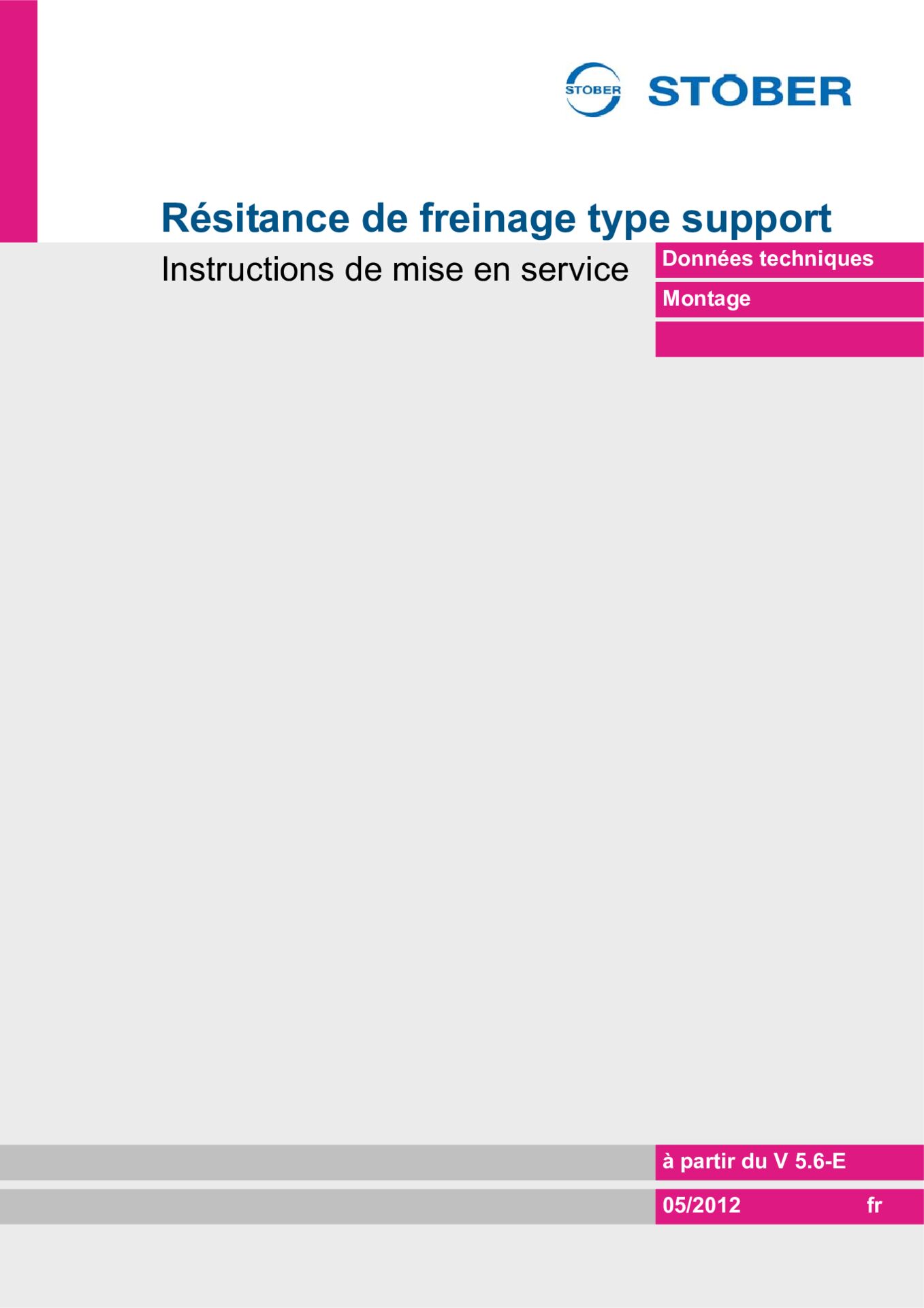 Instructions de mise en service Résistance de freinage arrière RB 5000