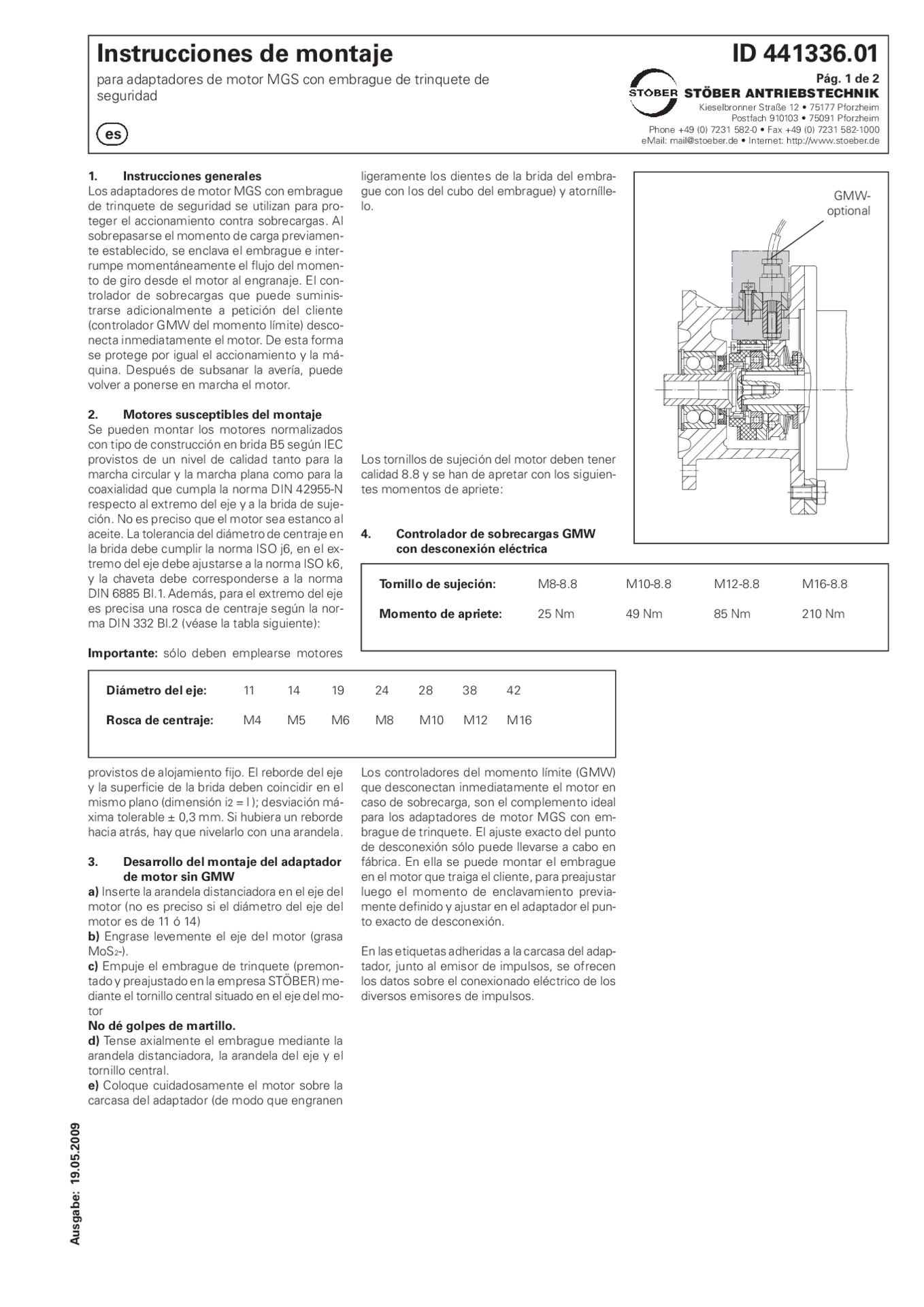 MA Motoradapter Durchrastkupplung