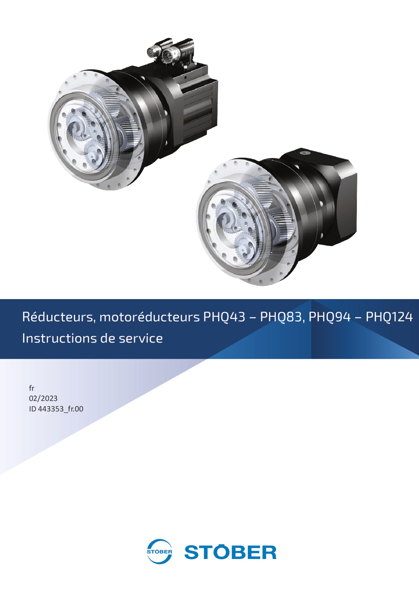Instructions de service Réducteurs motoréducteurs PHQ43-PHQ83 PHQ94-PHQ124