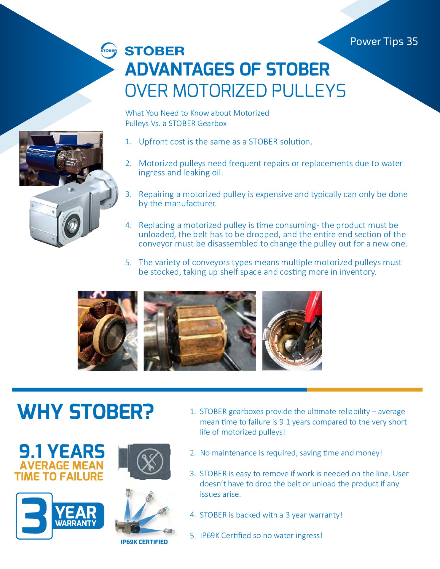 Flyer Advantages of STOBER over Motorized Pulley