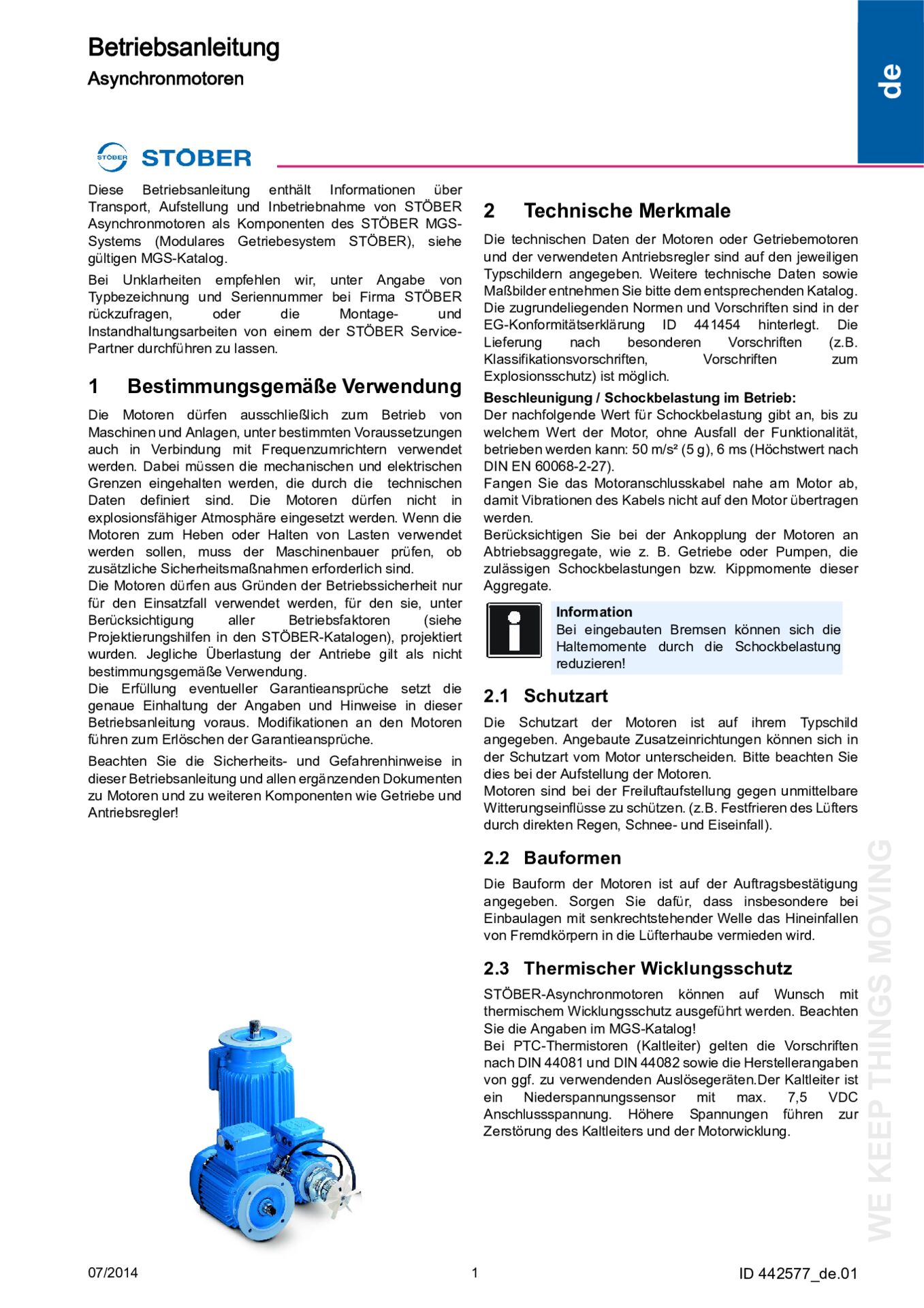 Betriebsanleitung Asynchronmotoren