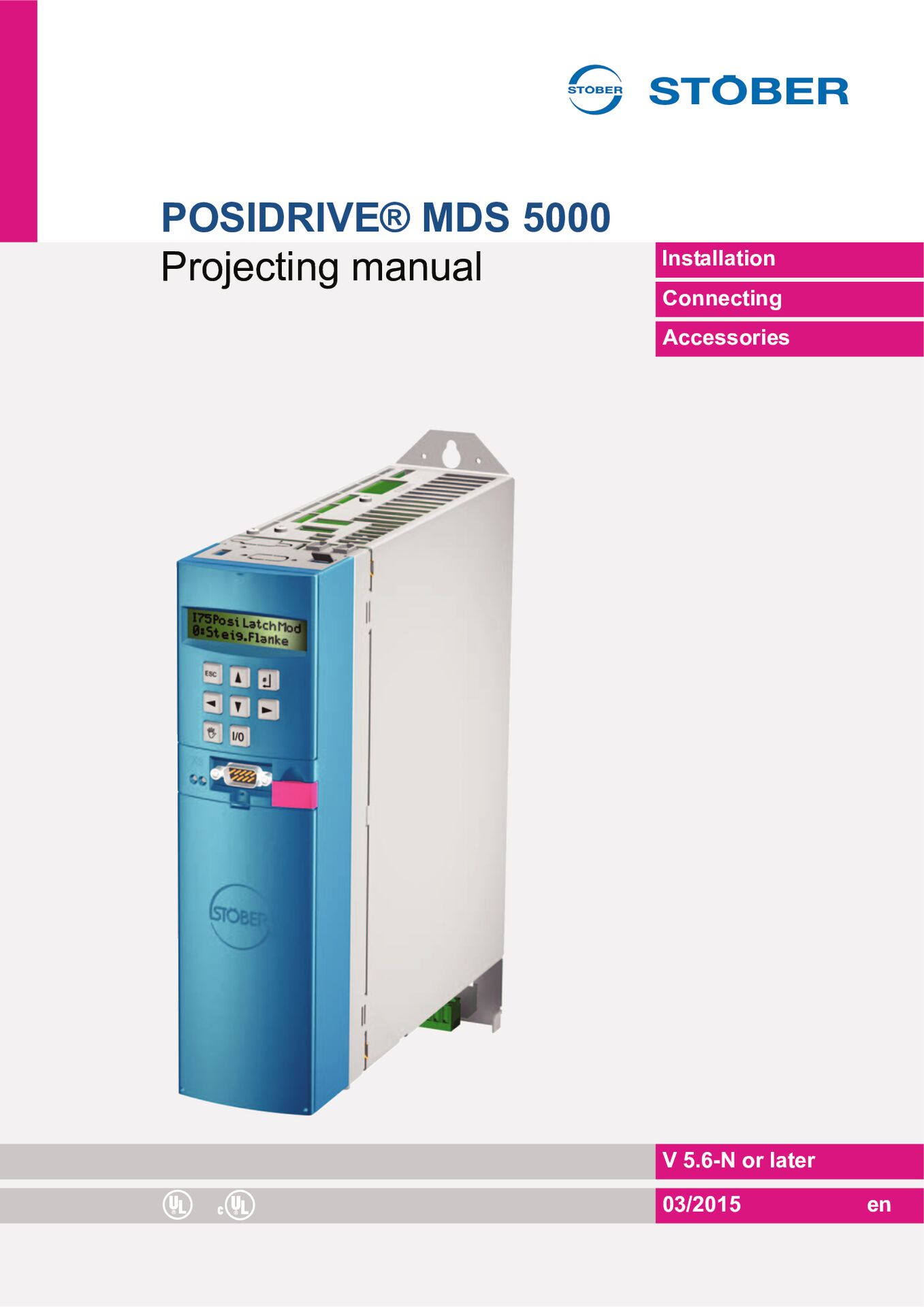Projecting manual MDS 5000 servo inverter
