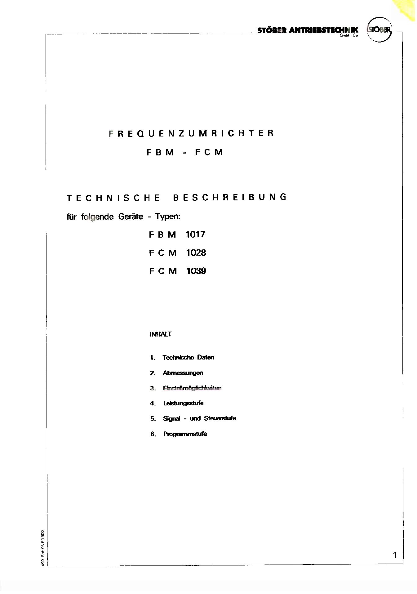 Montage- und Inbetriebnahmeanleitung FBM 1017 FCM 1017 und FCM 1039