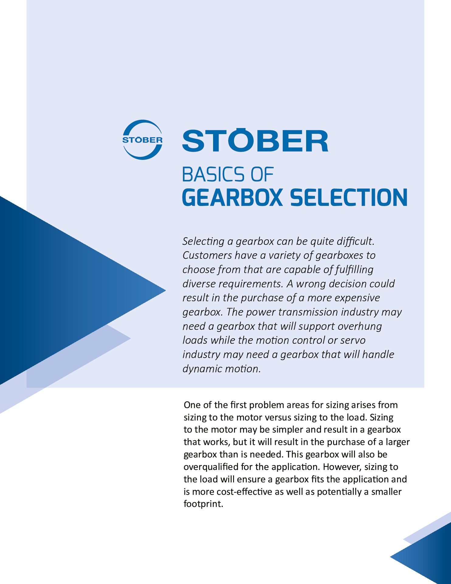 eBook Basics Of Gearbox Selection