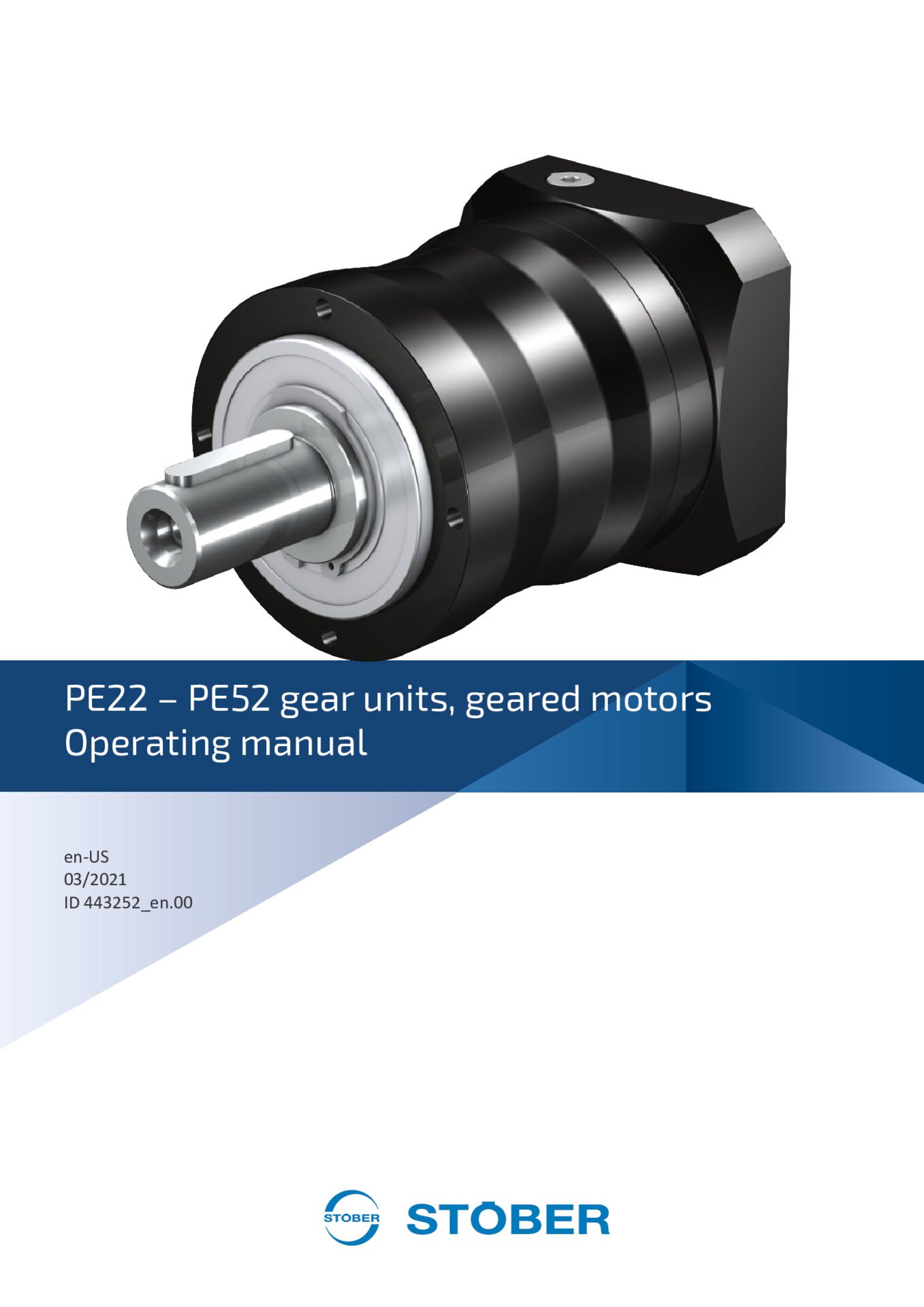 Operating manual PE22 - PE52 gear units and geared motors